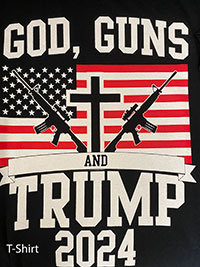 God, Guns, Trump 2024 T-Shirt (XXL or  XXXL)
