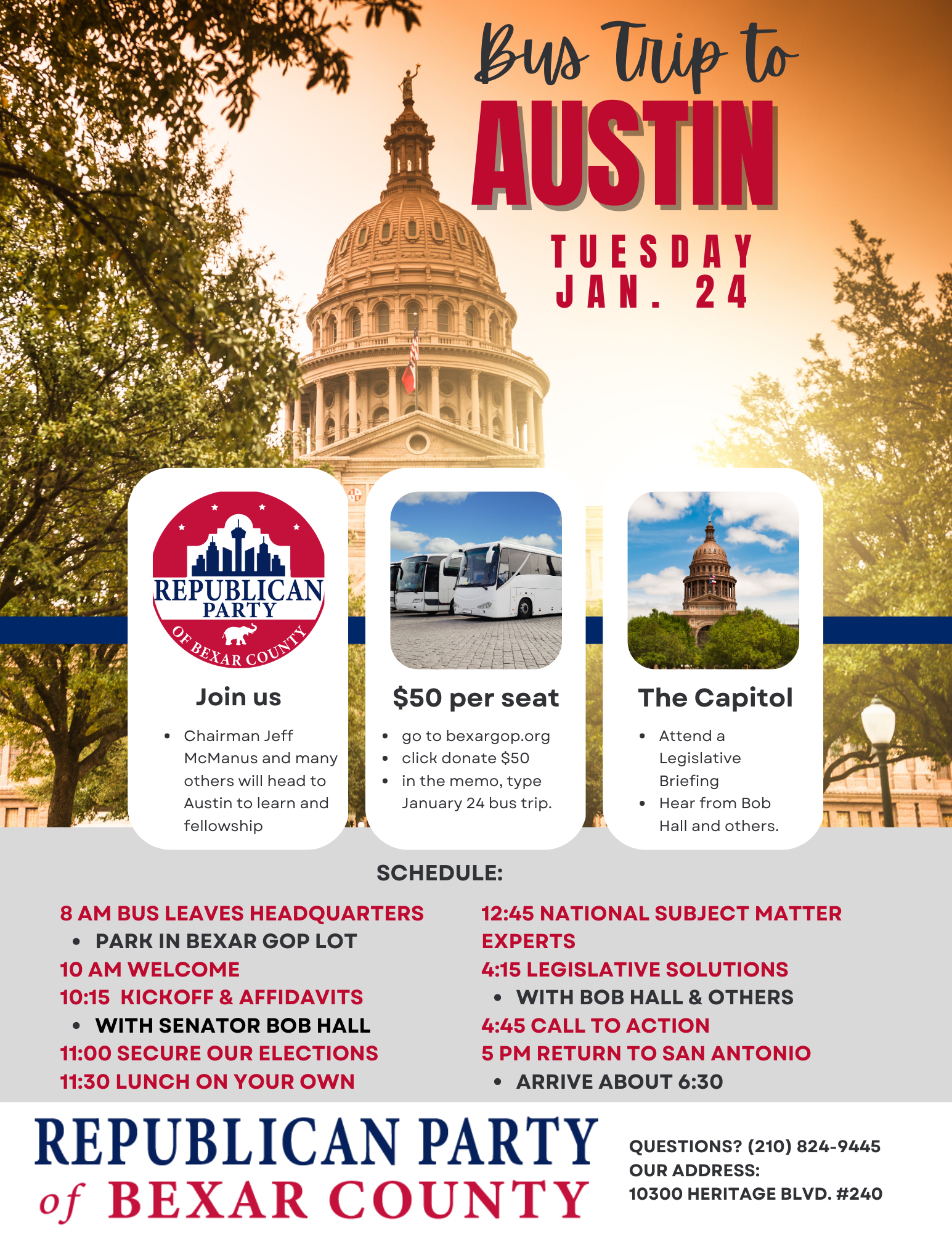 Bus Trip to Austin for Legislative Briefing