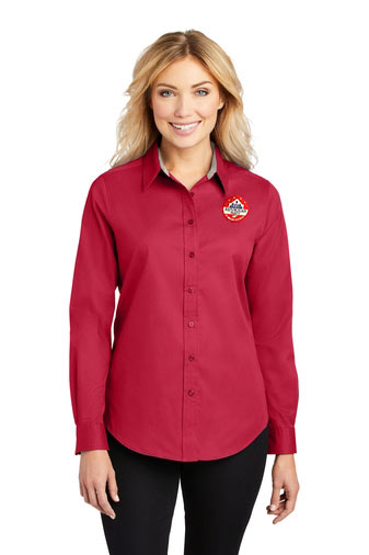 Womens Logo Embroidered Long Sleeve Shirt