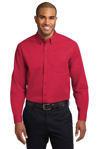 Mens Logo Embroidered Long Sleeve Shirt